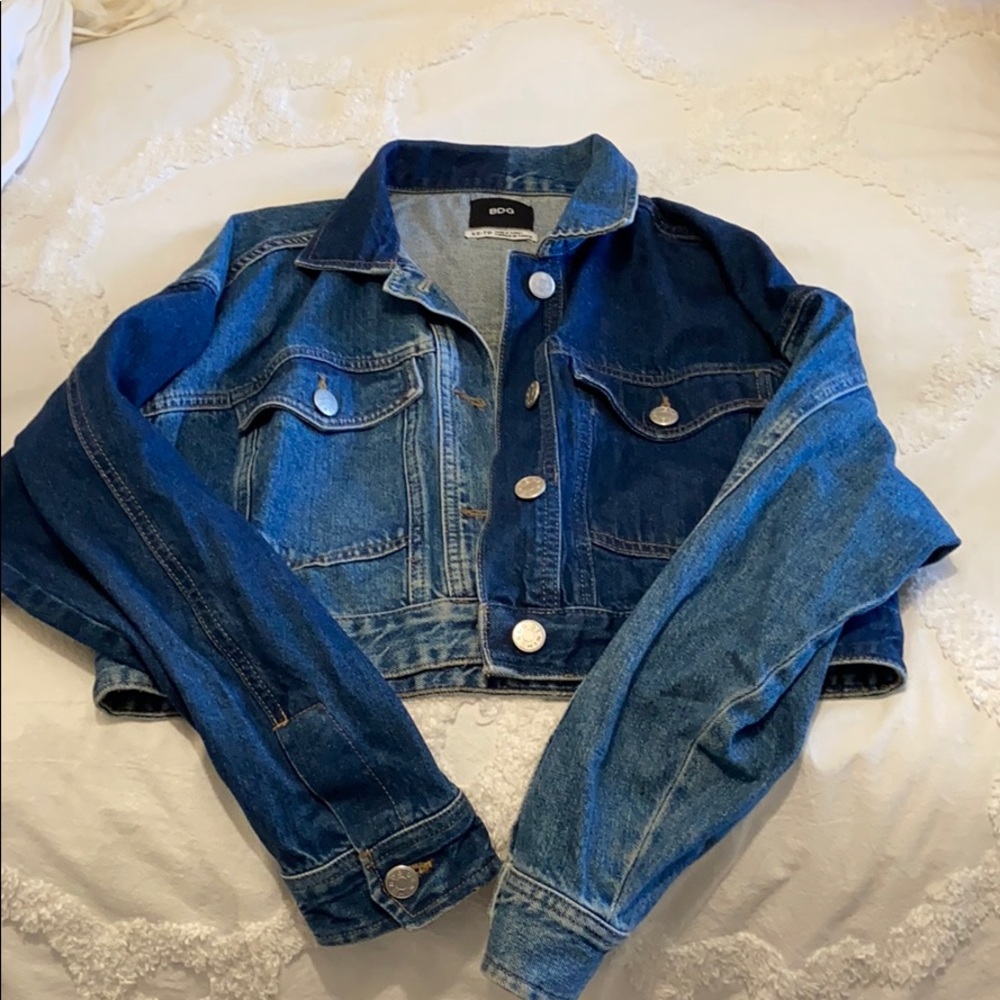 Urban Outfitters Multi-Colored Crop Jean Jacket